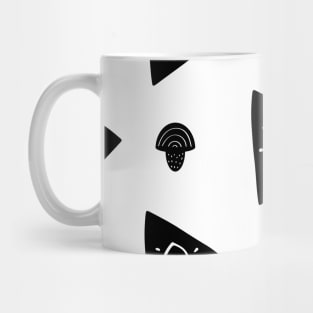 printmaking pattern black and white elements Mug